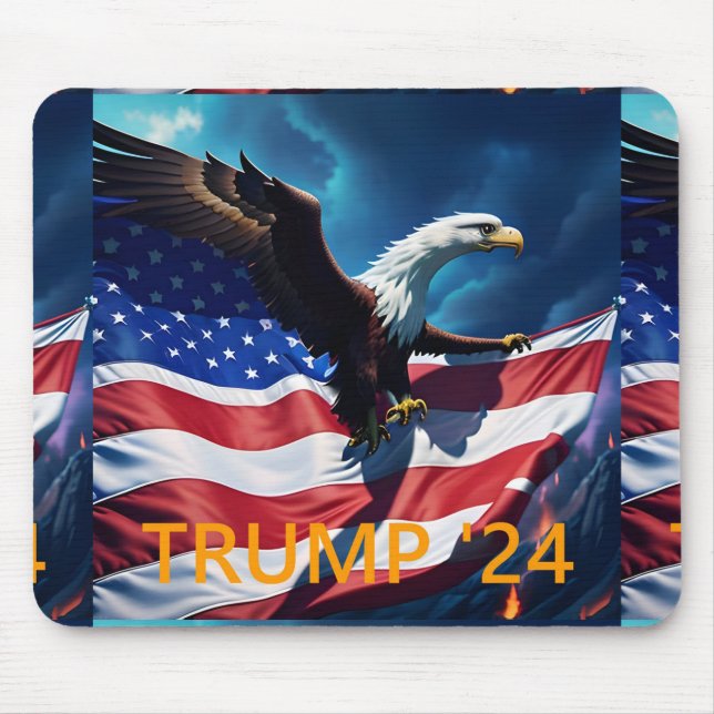 American Flag American Eagle TRUMP 2024 Mouse Pad (Front)
