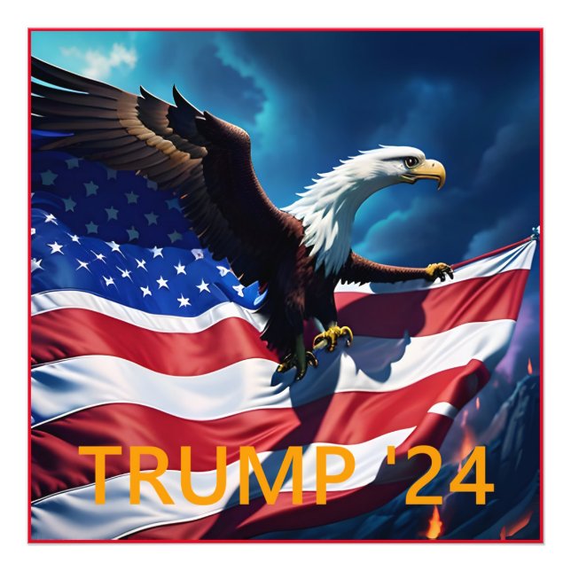 American Flag American Eagle TRUMP 2024 Photo Print (Front)