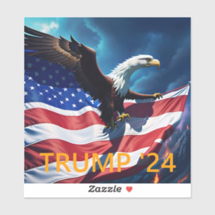 American Flag American Eagle TRUMP 2024 Sticker
