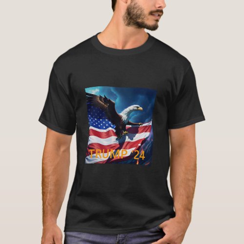 American Flag American Eagle TRUMP 2024 T_Shirt