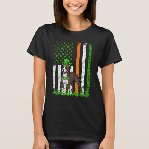 American Flag American Pit Bull Terrier Dog  St T_Shirt
