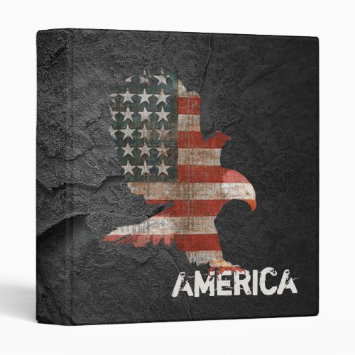 American Flag and Bald Eagle 3 Ring Binder