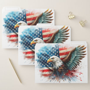 American Flag and Bald Eagle File Folder