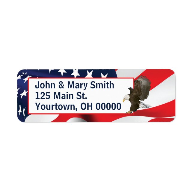 American Flag and Bald Eagle Label (Front)