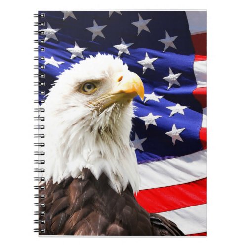 American Flag and Bald Eagle Notebook