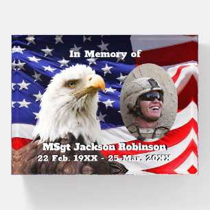 American Flag and Bald Eagle Paperweight