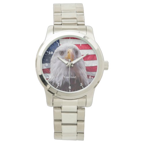 American Flag and Bald Eagle Patriotic   Watch