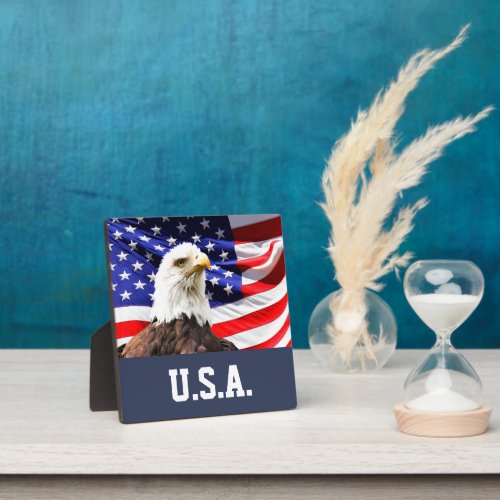American Flag and Bald Eagle Plaque