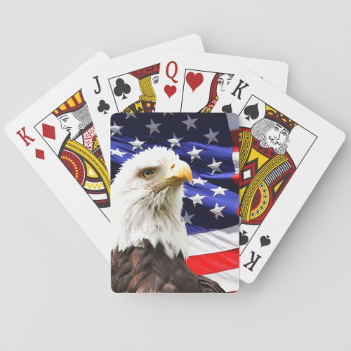 American Flag and Bald Eagle Playing Cards