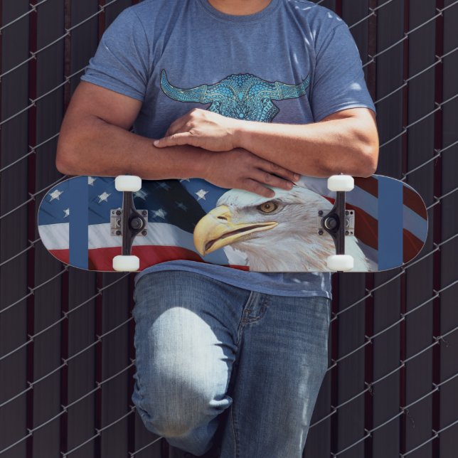 American Flag and Bald Eagle Skateboard | Zazzle