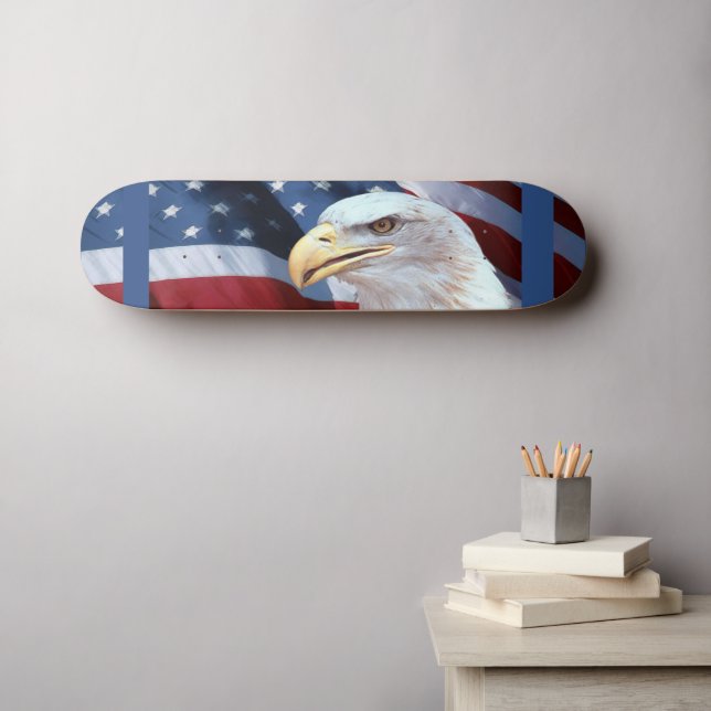 American Flag and Bald Eagle Skateboard | Zazzle