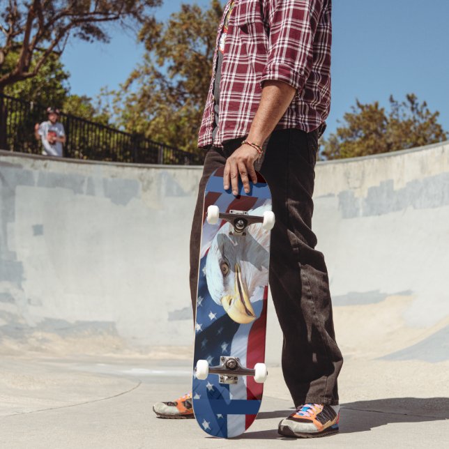 American Flag and Bald Eagle Skateboard | Zazzle
