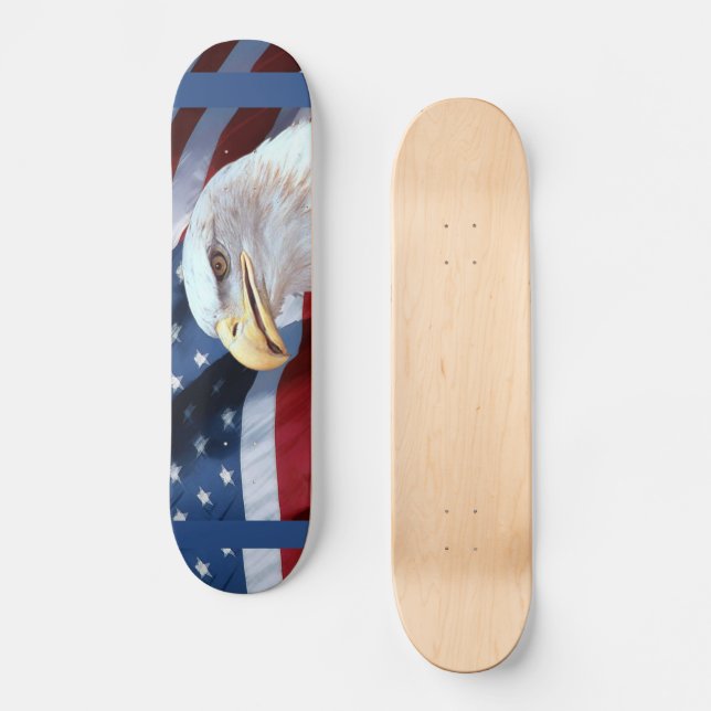 American Flag and Bald Eagle Skateboard | Zazzle