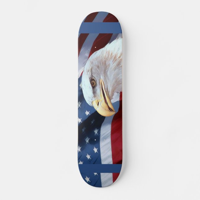 American Flag and Bald Eagle Skateboard (Front)
