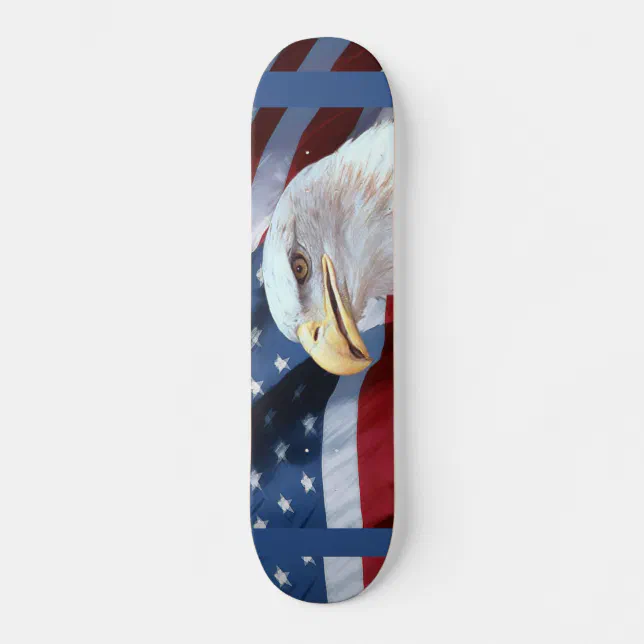 American Flag and Bald Eagle Skateboard | Zazzle