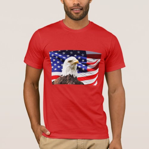 American Flag and Bald Eagle T_Shirt