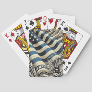 American Flag and Bee Poker Cards