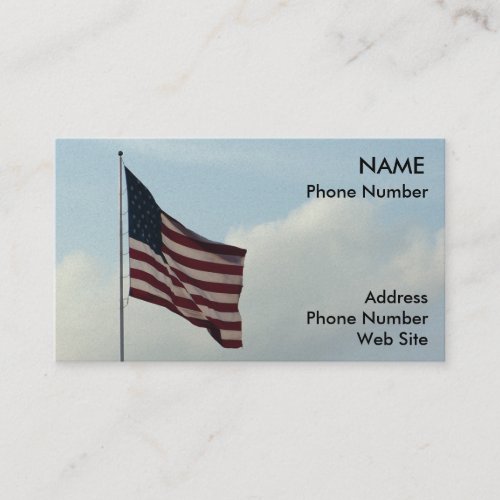 American Flag and Blue Sky Business Card