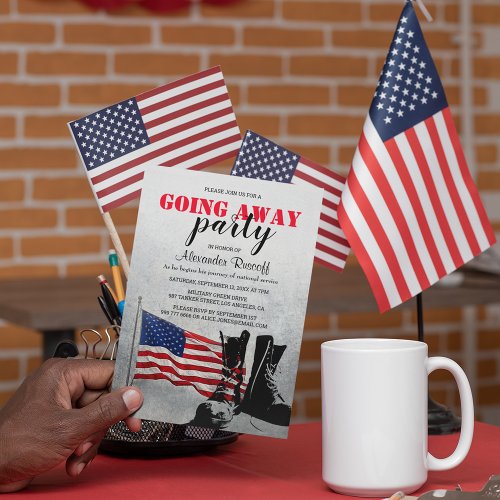 American Flag and Boots Going Away Party| Military Invitation
