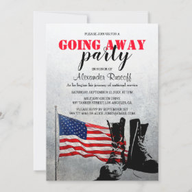 American Flag and Boots Going Away Party| Military Invitation