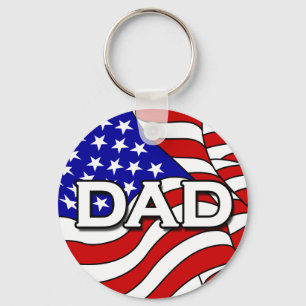 American Flag and Dad Keychain