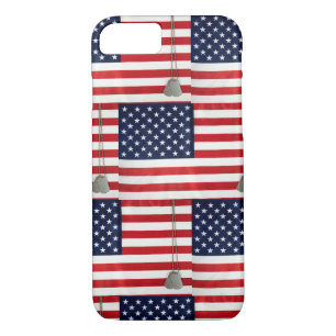 American flag and dog tag tiles iPhone 8/7 case