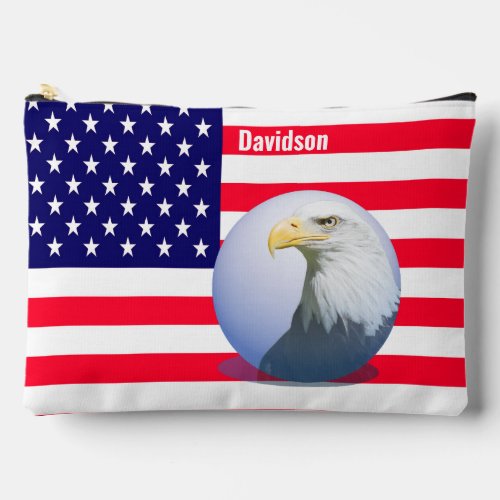 American Flag And Eagle Accessory Pouch