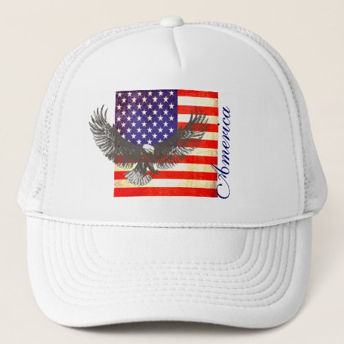American flag and eagle americania hat