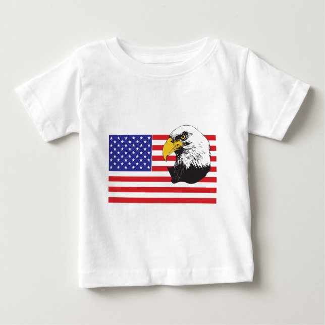 American Flag and Eagle Baby T-Shirt (Front)