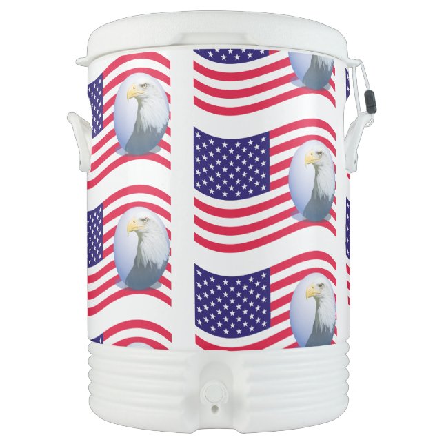 American Flag and Eagle Beverage Cooler (Front)