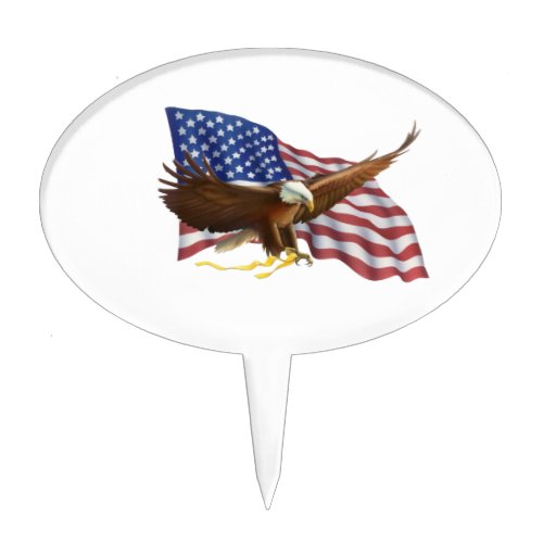 American Flag and Eagle Cake Topper