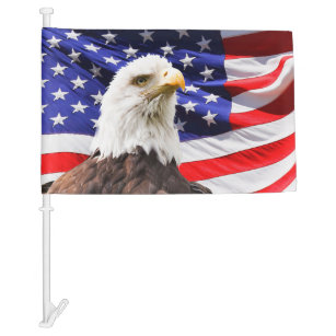 American Flag and Eagle Car Flag
