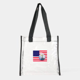 American Flag And Eagle Clear Tote Bag