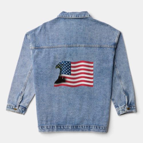 American Flag and Eagle Denim Jacket