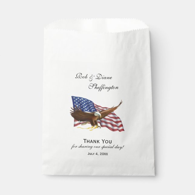 American Flag and Eagle Favor Bag (Front)