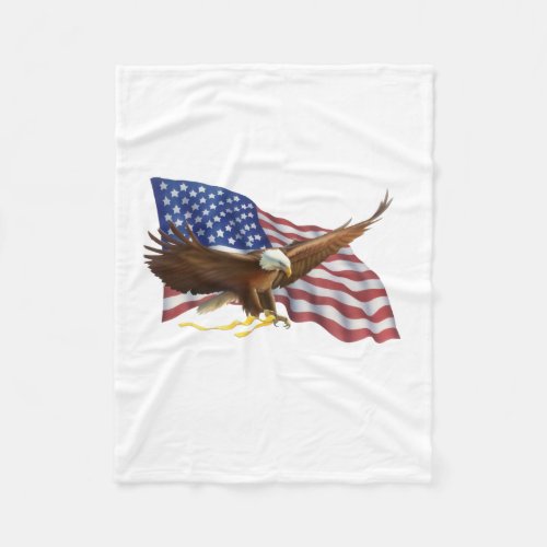 American Flag and Eagle Fleece Blanket