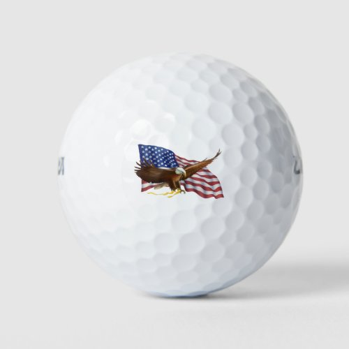 American Flag and Eagle Golf Balls