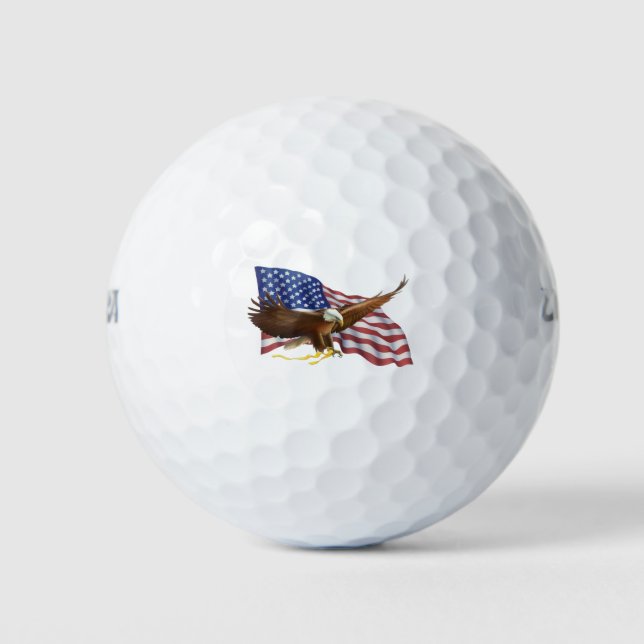 American Flag and Eagle Golf Balls (Front)