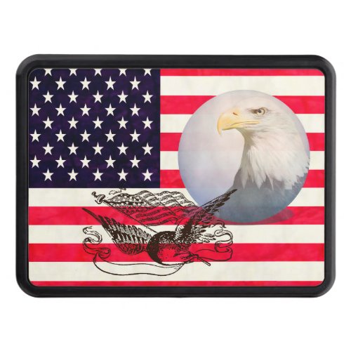 American Flag And Eagle Hitch Cover