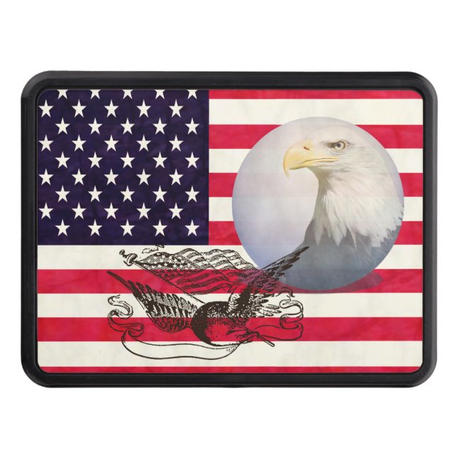 American Flag And Eagle Hitch Cover (Front)