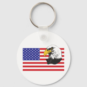 American Flag and Eagle Keychain