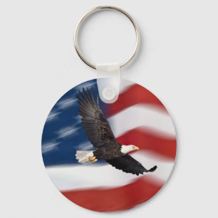 American flag and eagle keychain