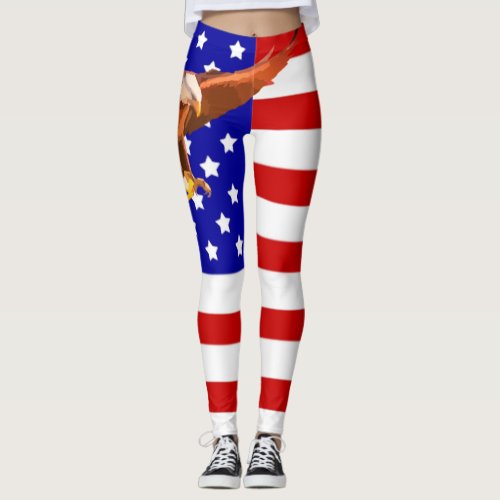 American Flag and Eagle Leggings