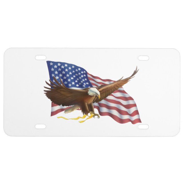 American Flag and Eagle License Plate (Front)