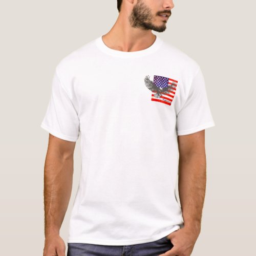 American flag and eagle line art Americana t_shirt
