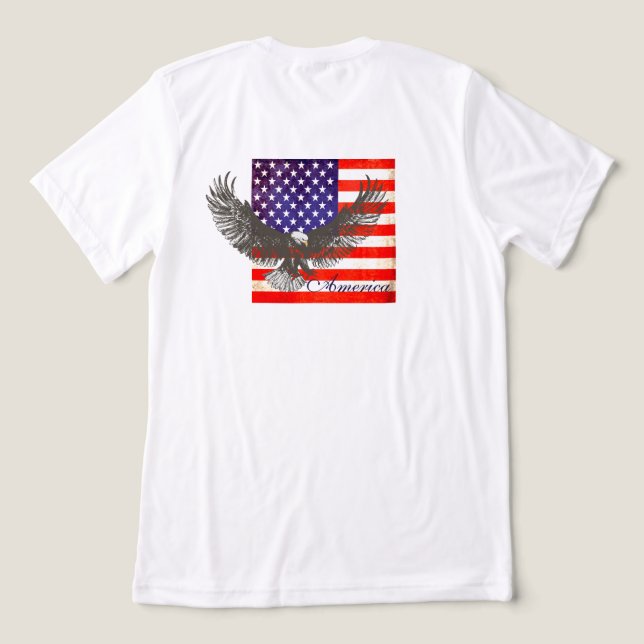 American flag and eagle line art Americana t-shirt Tri-Blend Shirt