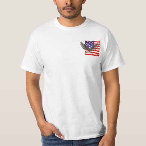 American flag and eagle line art god bless t_shirt