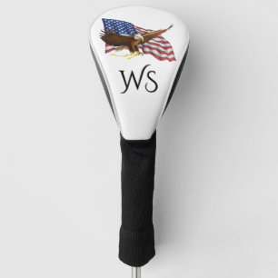 American Flag and Eagle Monogrammed Golf Head Cover
