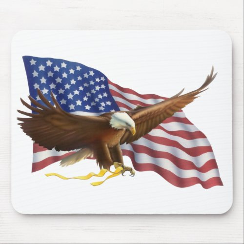 American Flag and Eagle Mouse Pad