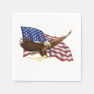 American Flag and Eagle Paper Napkins